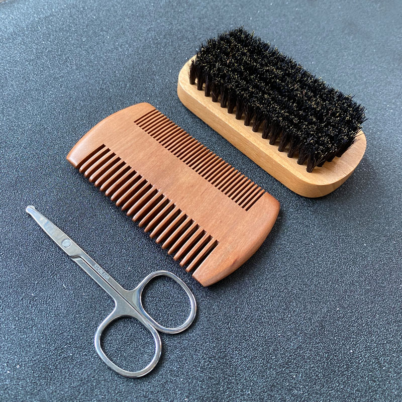 Men Grooming Hygiene - Baardverzorgingsset voor heren, baardborstel, borstelmateriaal, baardkam,