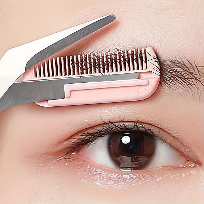 Men'S Grooming Makeup - Precisie roestvrijstalen wenkbrauwtrimmerschaar en kamset voor