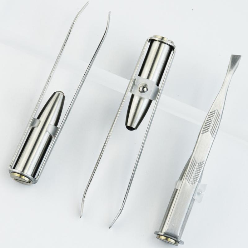 Men'S Grooming Makeup - Professionele LED-verlichte wenkbrauwpincet van roestvrij staal,