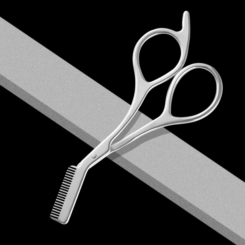 Men'S Grooming Eyebrow Trimming - Roestvrijstalen wenkbrauwknipschaar met kam, gezichtshaarverzorgingshulpmiddel voor