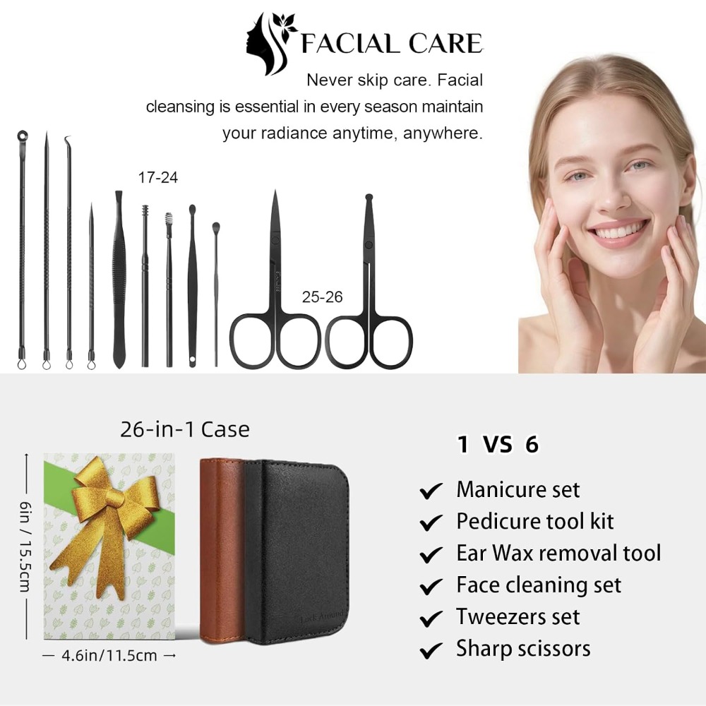 26-delige manicure-nagelknippe - Mens Grooming Kit Case recensie en prijs