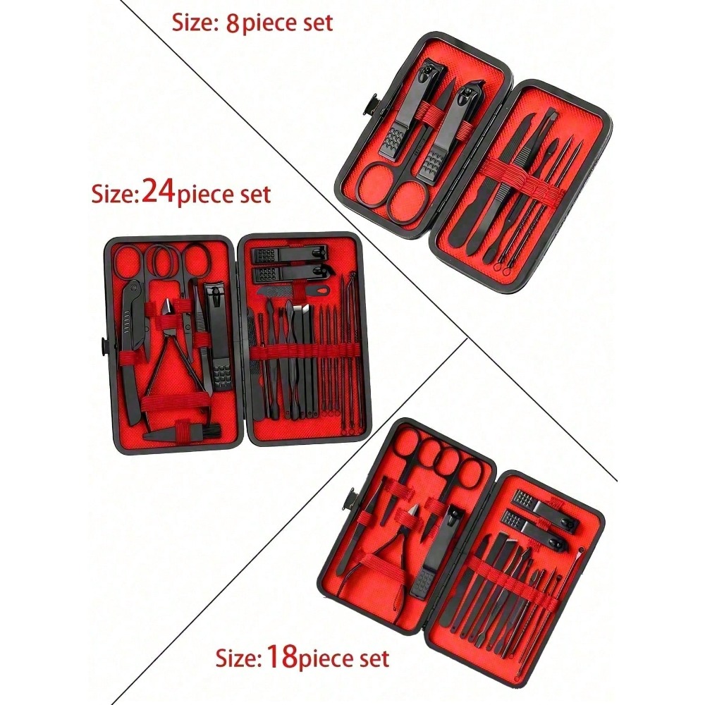 8/24-delige professionele mani - Mens Grooming Kit Case recensie en prijs