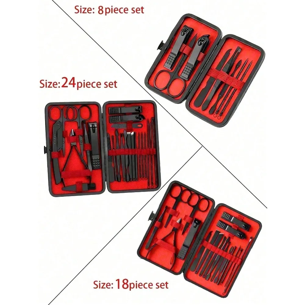 8/24-delige professionele mani - Mens Grooming Kit Case recensie en prijs